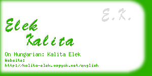 elek kalita business card